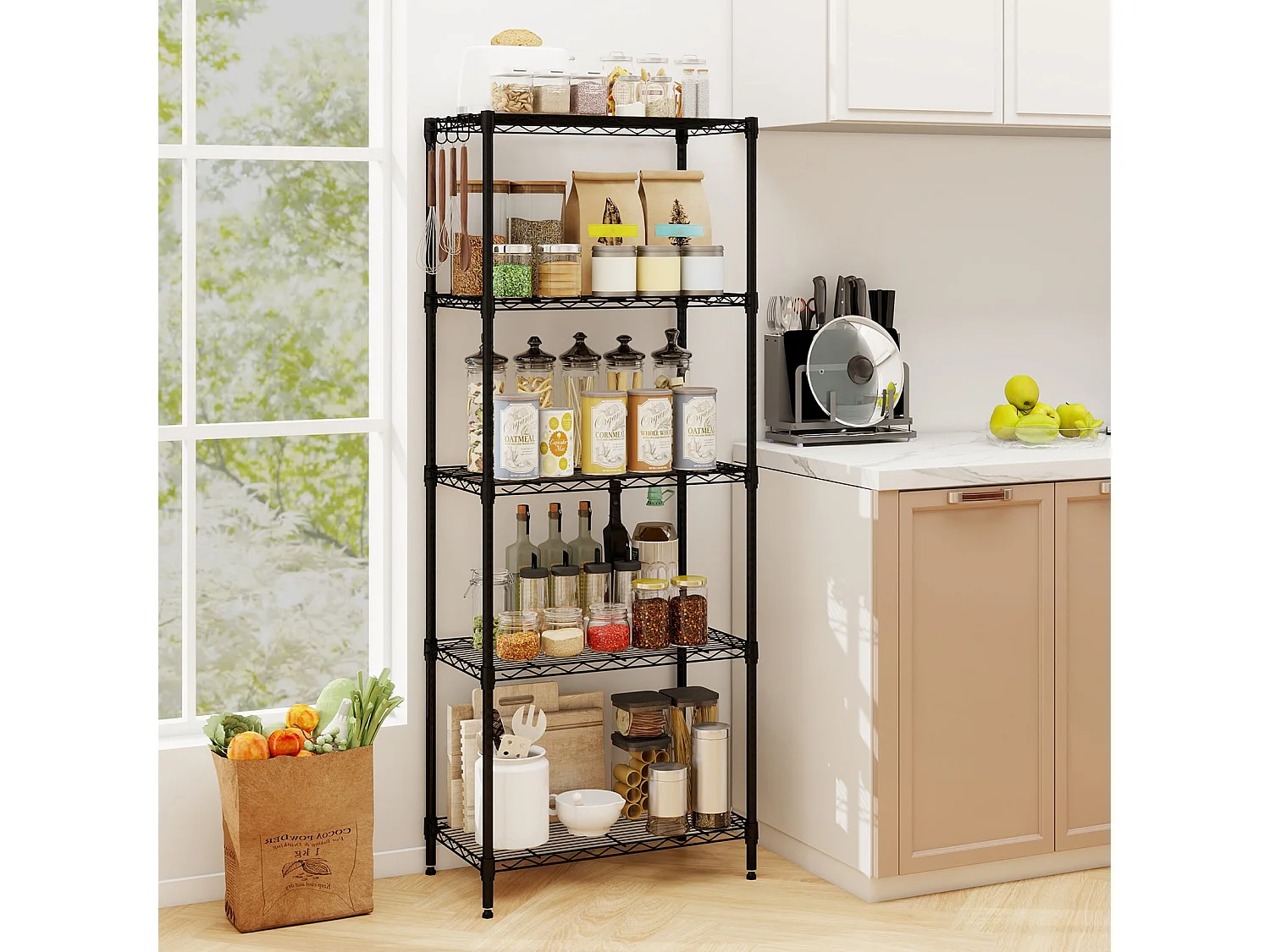 Metalowy 5-poziomowy regał Regał do pracowni