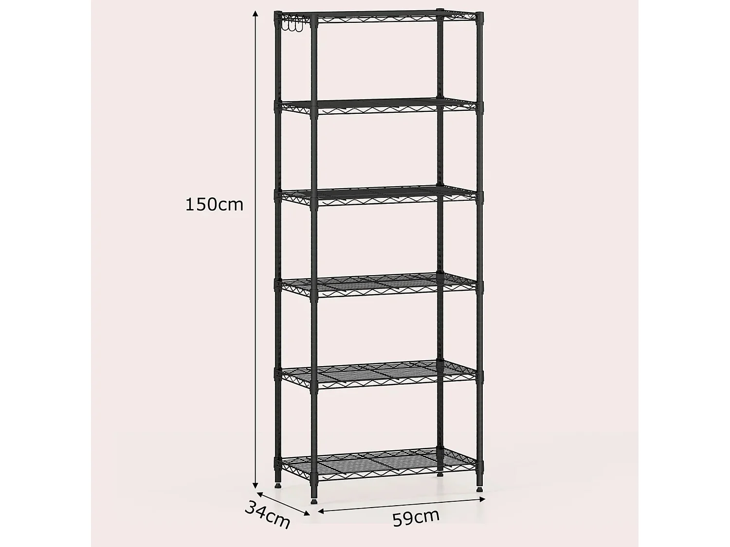 6-stöckiges Metall Aufbewahrungsregal Schwerlast-verstellbares Universalregal