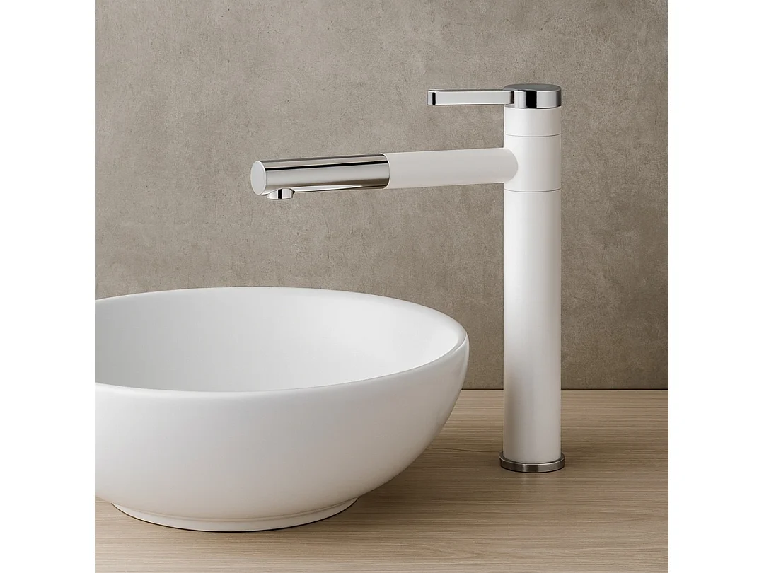 Ultrate mitigeur lavabo haut blanc et chromé - Essebagno