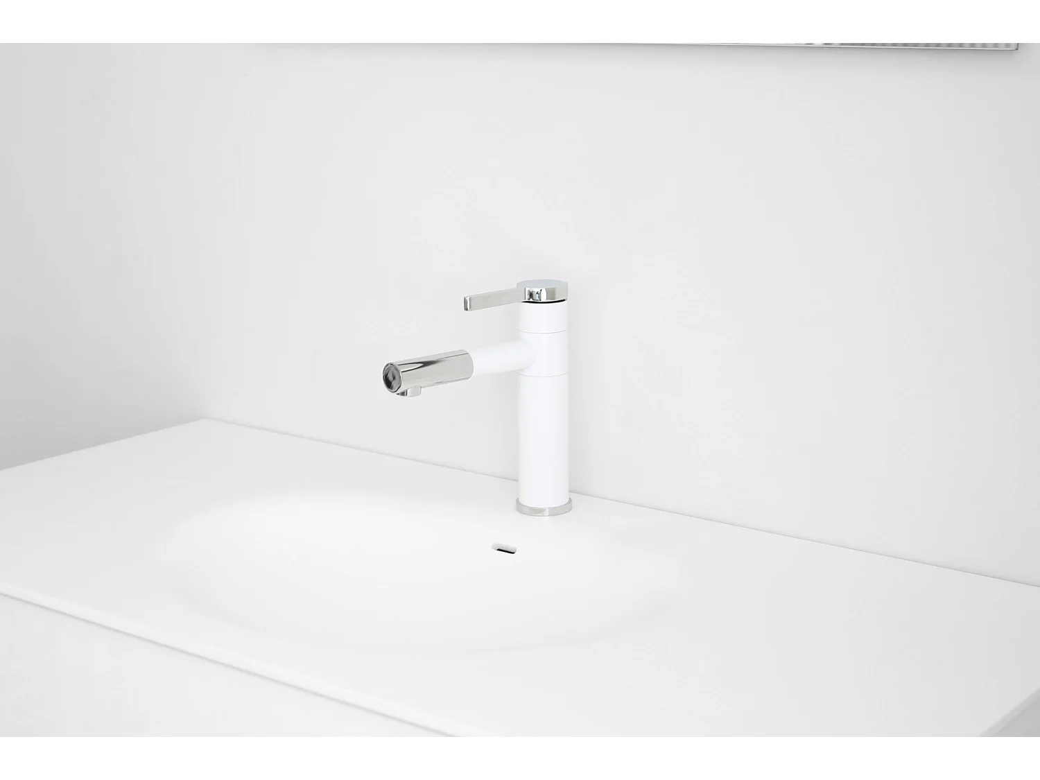 Ultrate mitigeur lavabo bas blanc et chromé - Essebagno
