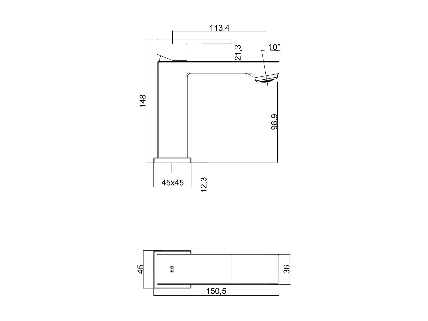 Fangolo mitigeur lavabo bas chromé - Essebagno
