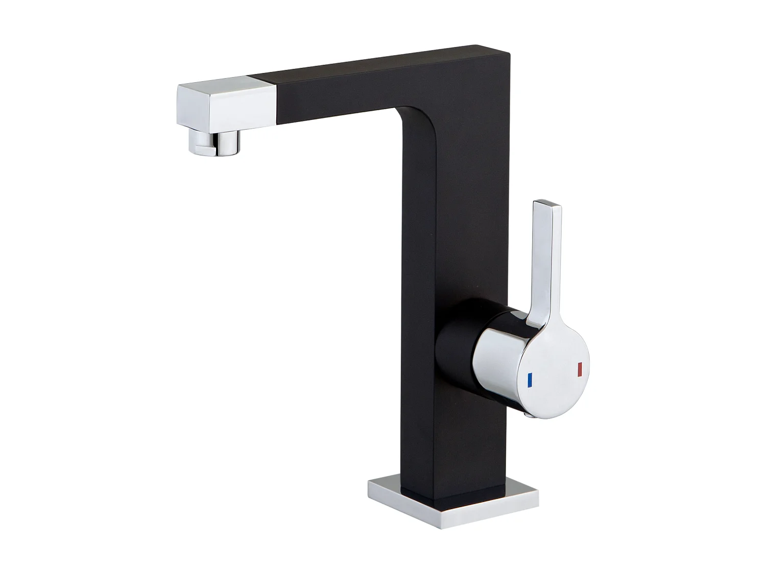 Short Czarno-chromowana bateria umywalkowa - Essebagno