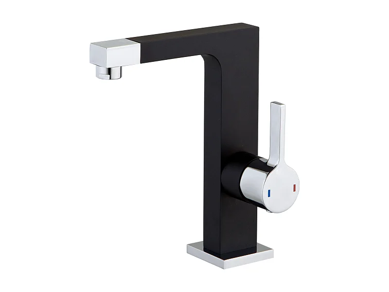 Short Czarno-chromowana bateria umywalkowa - Essebagno