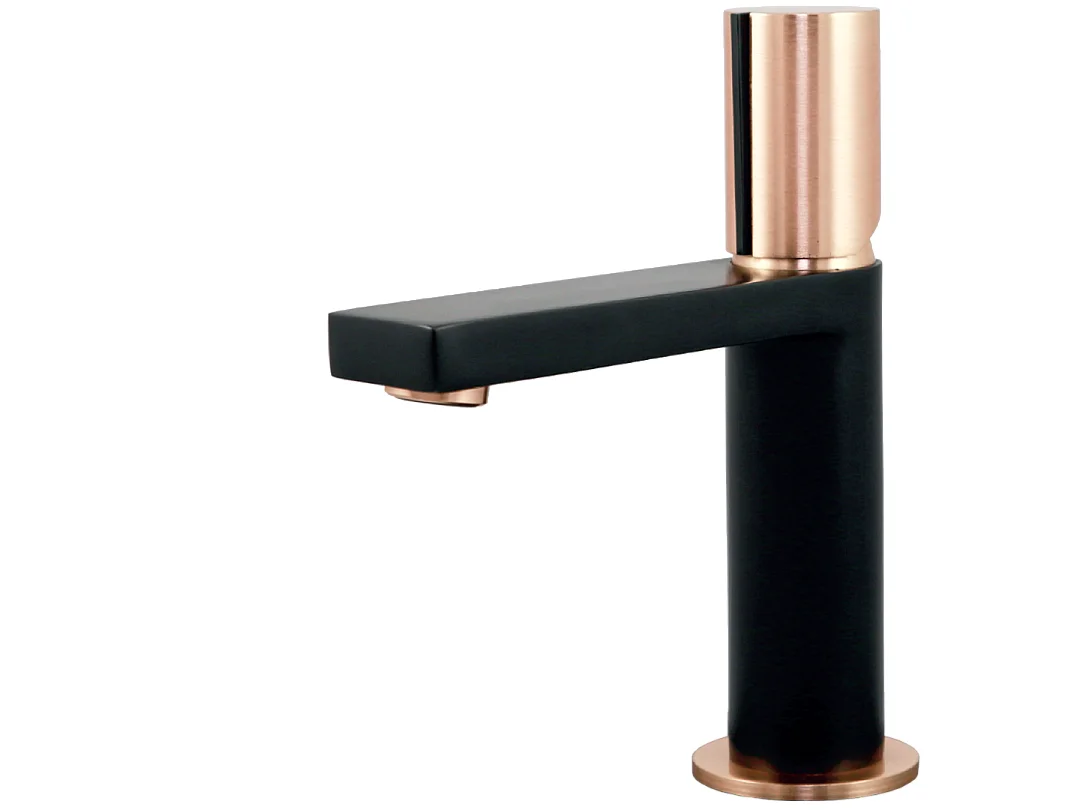 Exil mitigeur lavabo bas noir et or rose - Essebagno