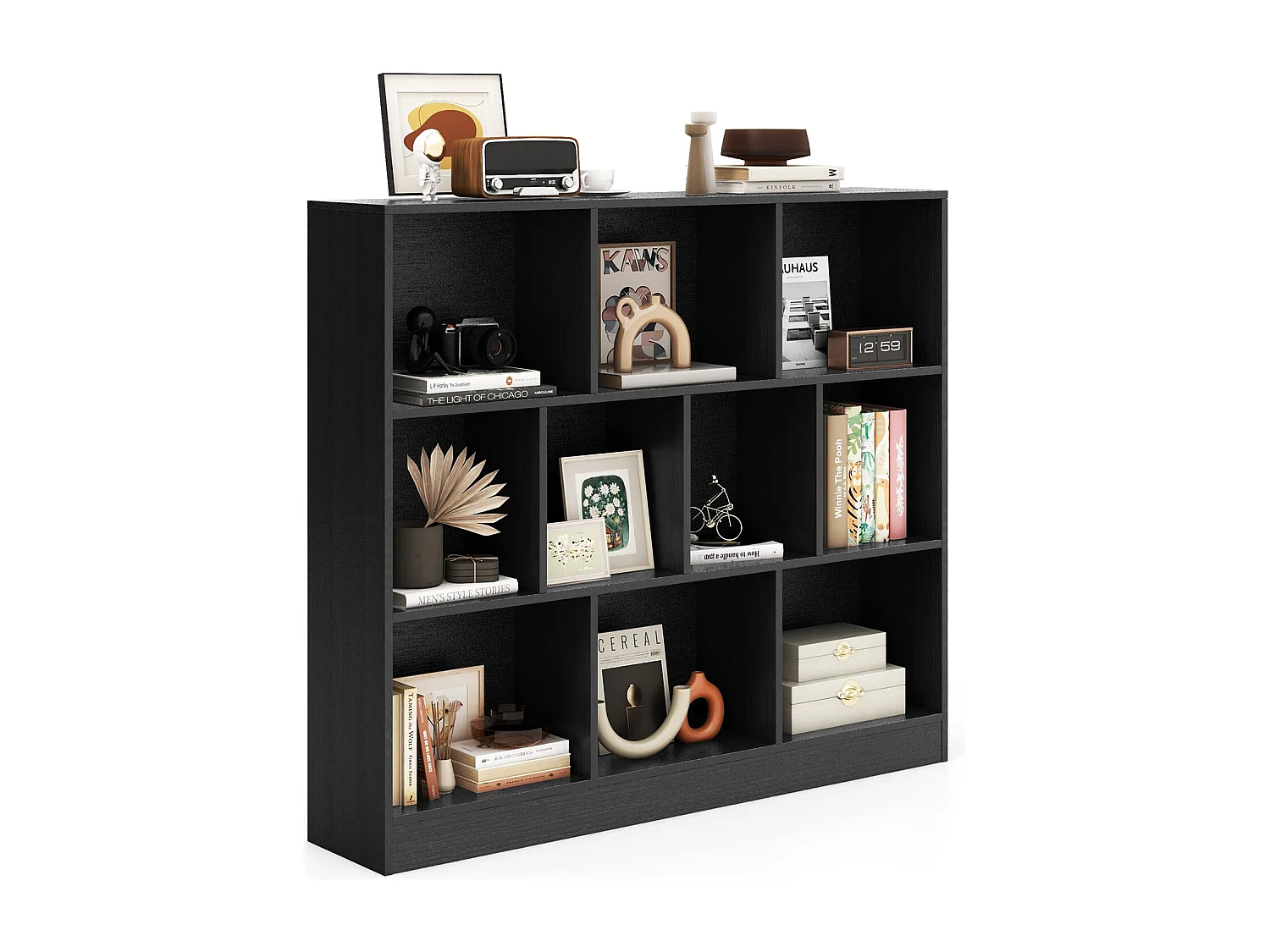 Regał z 10 przegrodami Regał na książki 20 x 24 x 104 cm