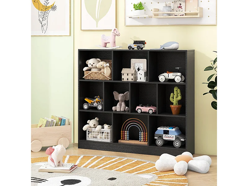 Regał z 10 przegrodami Regał na książki 20 x 24 x 104 cm