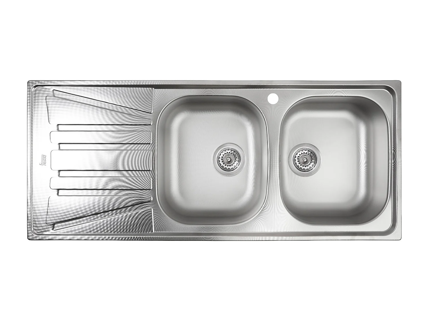 Basico pia com 2 cubas e 1 escorredor em aço inoxidável com tela microestruturada Teka