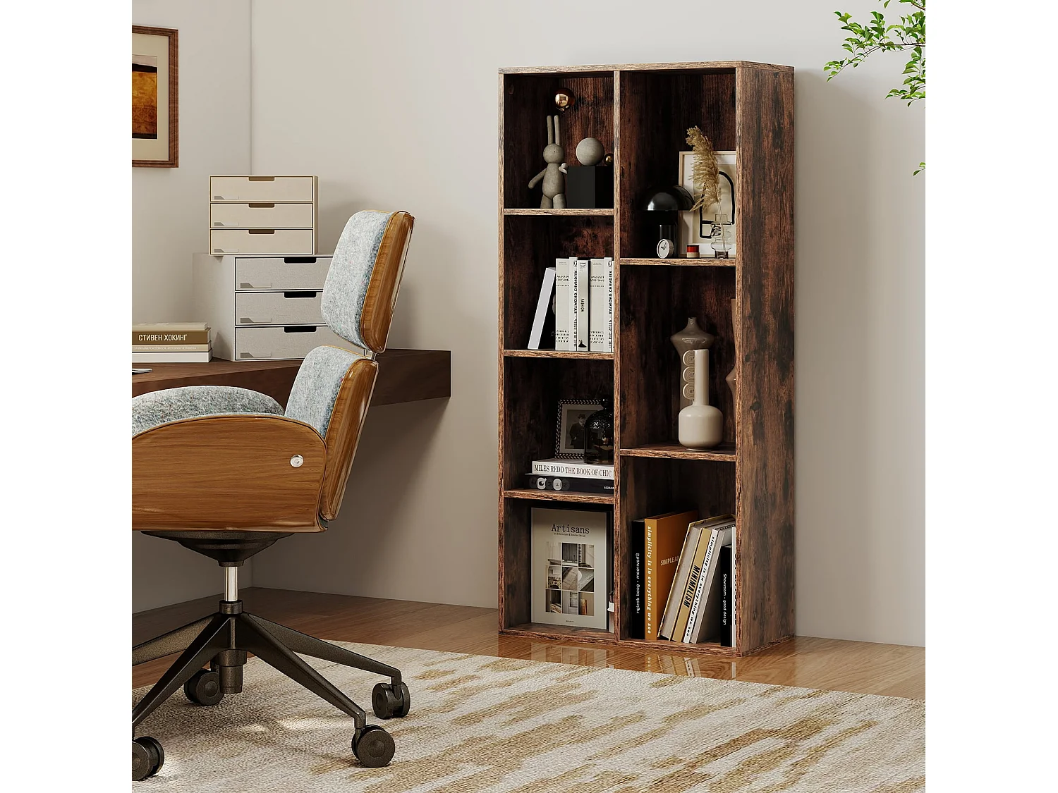 7-poziomowy regał wolnostojący Regał na książki Biblioteczka