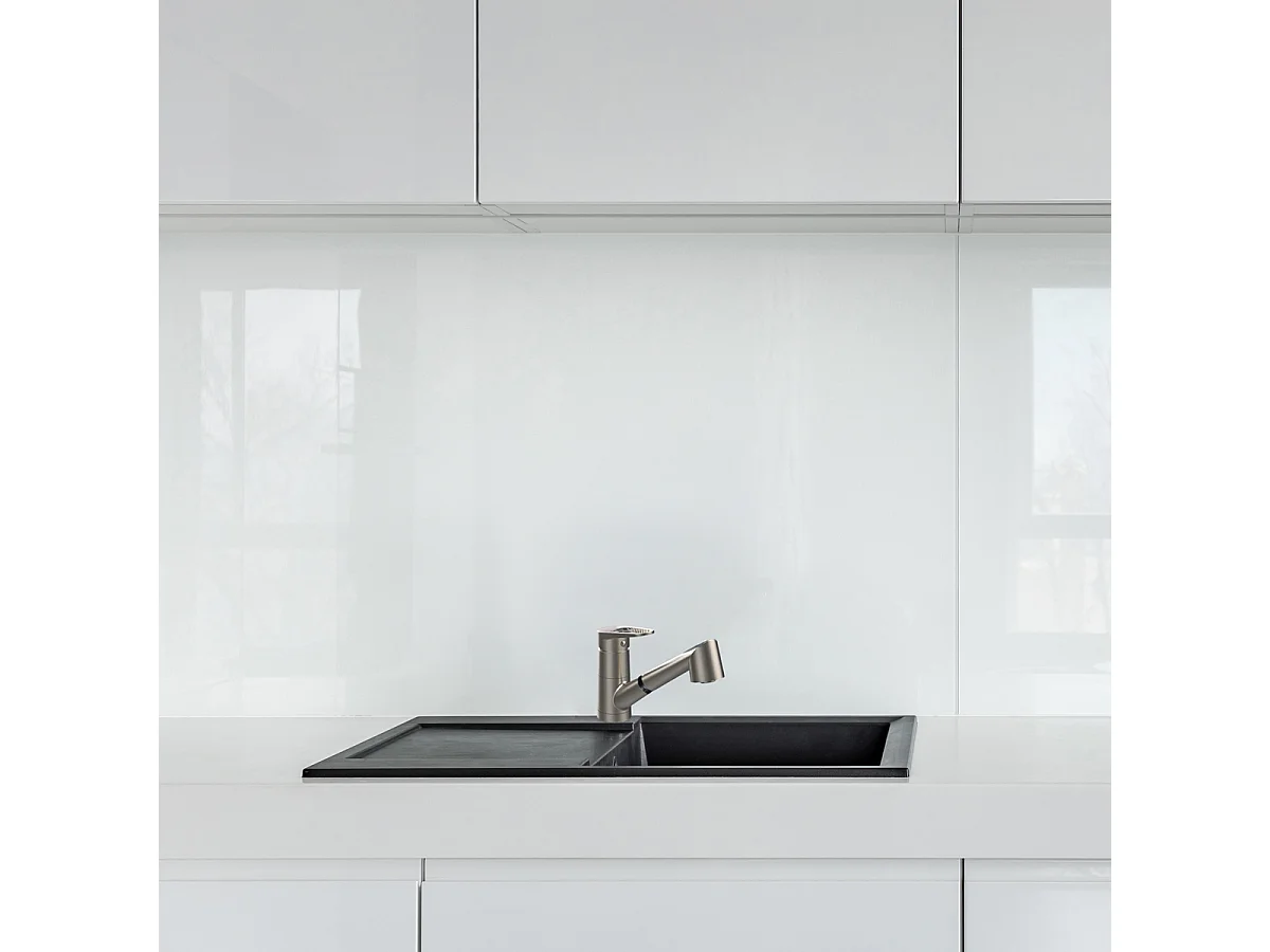 Embla miscelatore per lavello con doccetta estraibile finitura acciaio inox Essebagno