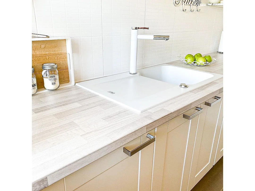 Ultrate Rubinetto miscelatore lavello bianco e cromato Essebagno