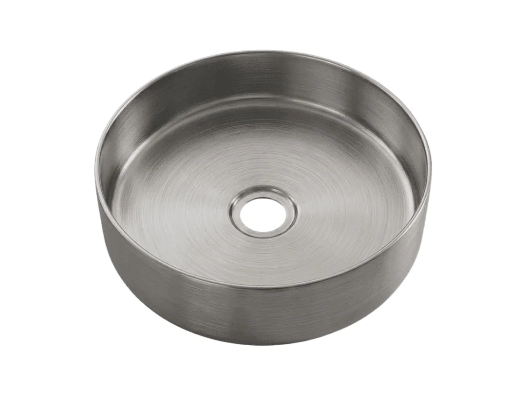 Essenox lavabo redondo para encimera 37.5 cm en acero inoxidable Essebagno