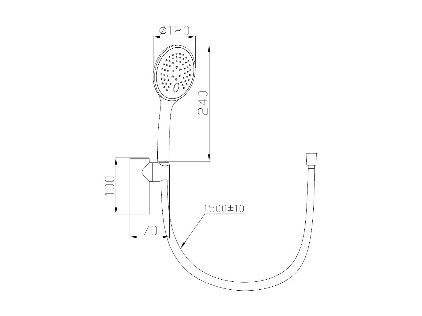 Luisa II Kombi-Duschhalter 3-teilig metallic-grau Essebagno