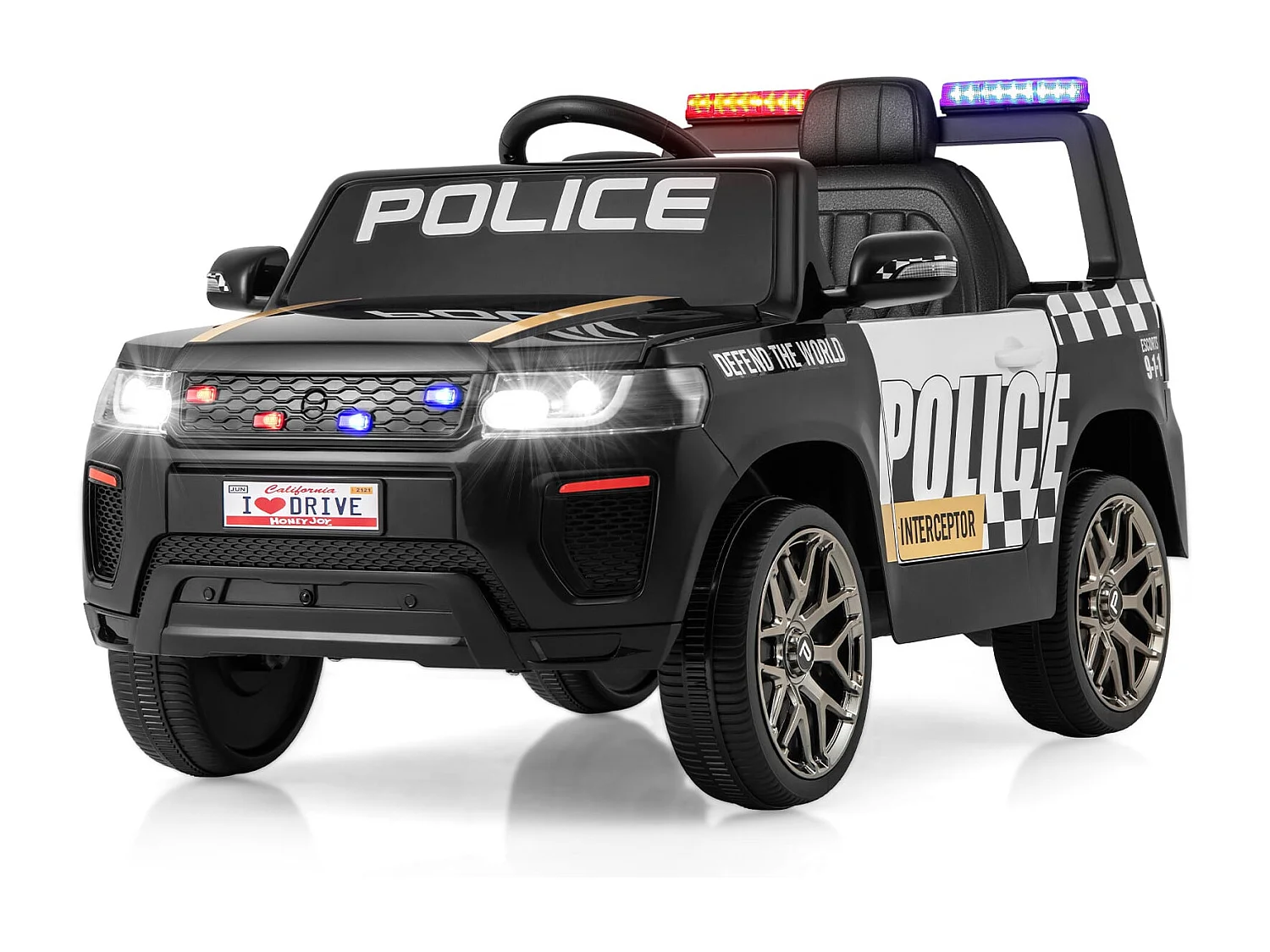 Samochód policyjny dla dzieci Pojazd sterowany ze światłami LED