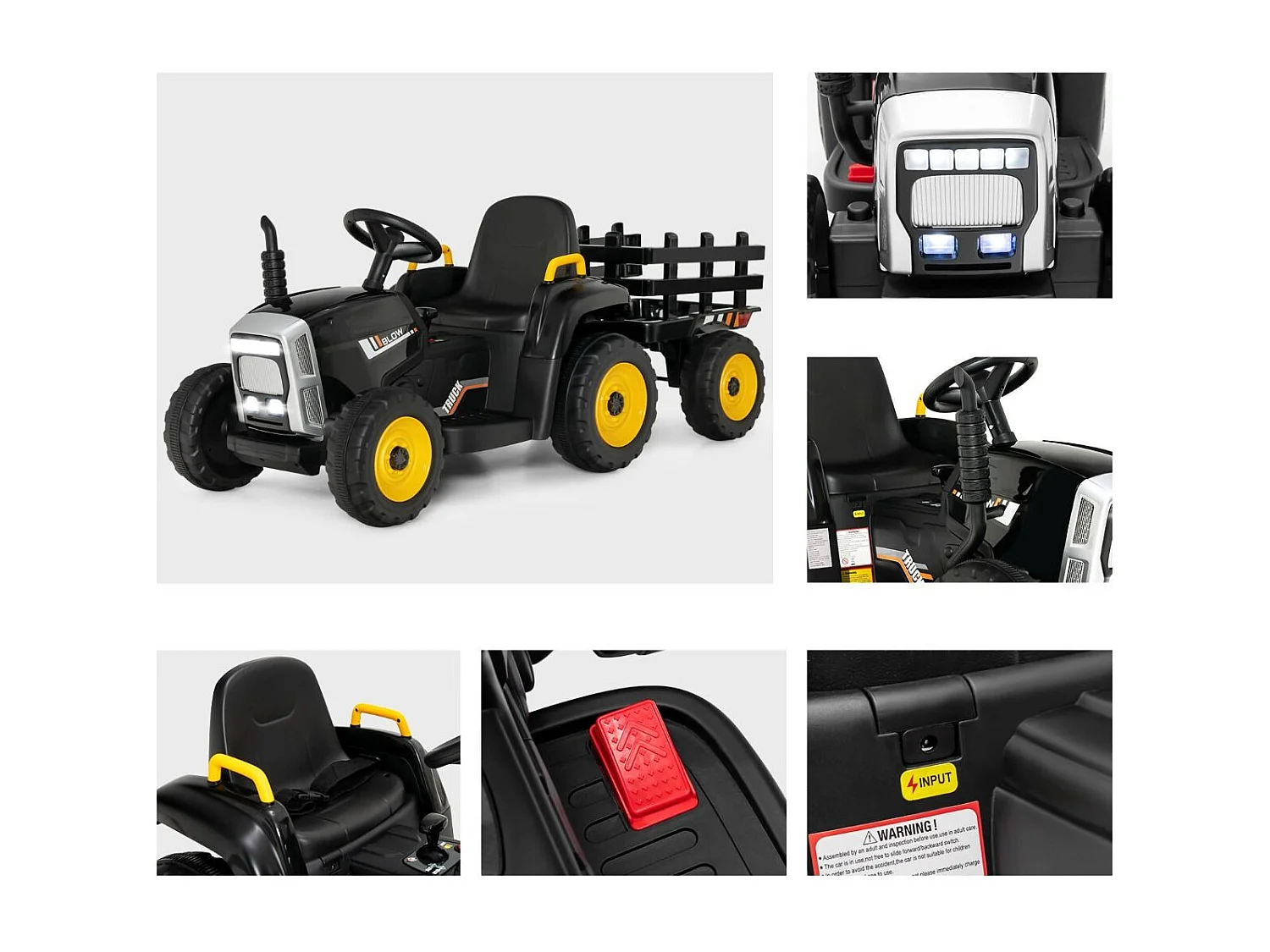 Traktor na akumulator z przyczepą Samochód na akumulator