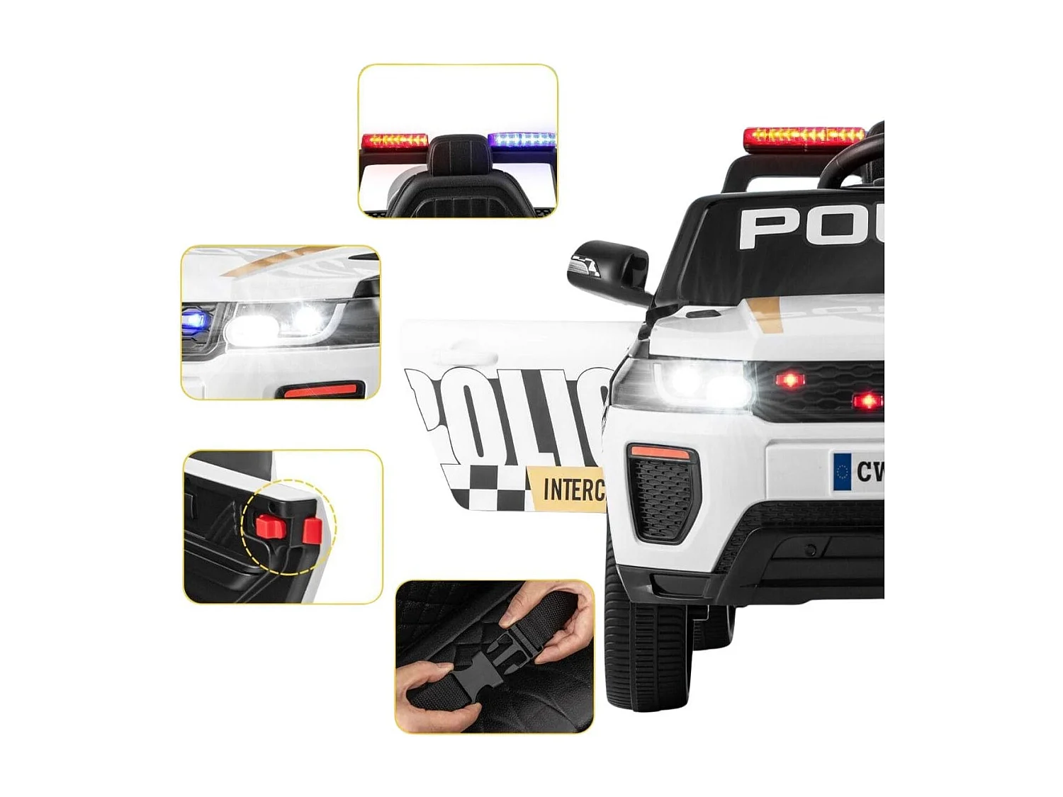 Policyjne auto na akumulator Elektryczny pojazd dla dzieci