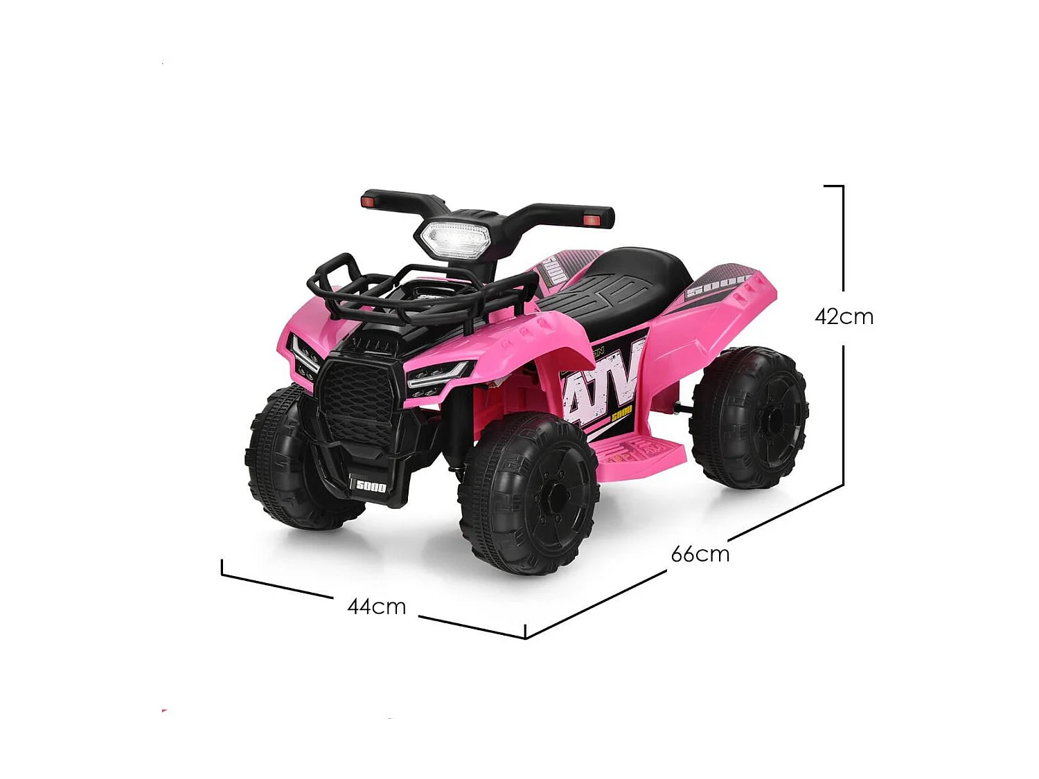 Elektro Kinderquad mit Stauraum Mini Elektroquad mit Musik für Kinder 44 x 66 x 42 cm Rosa + Schwarz