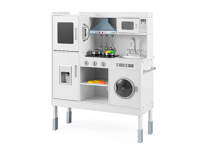 Cuisine pour enfants en bois avec 16 accessoires de jeu pour les enfants à partir de 3 ans 83 x 29 x 103 cm Blanc