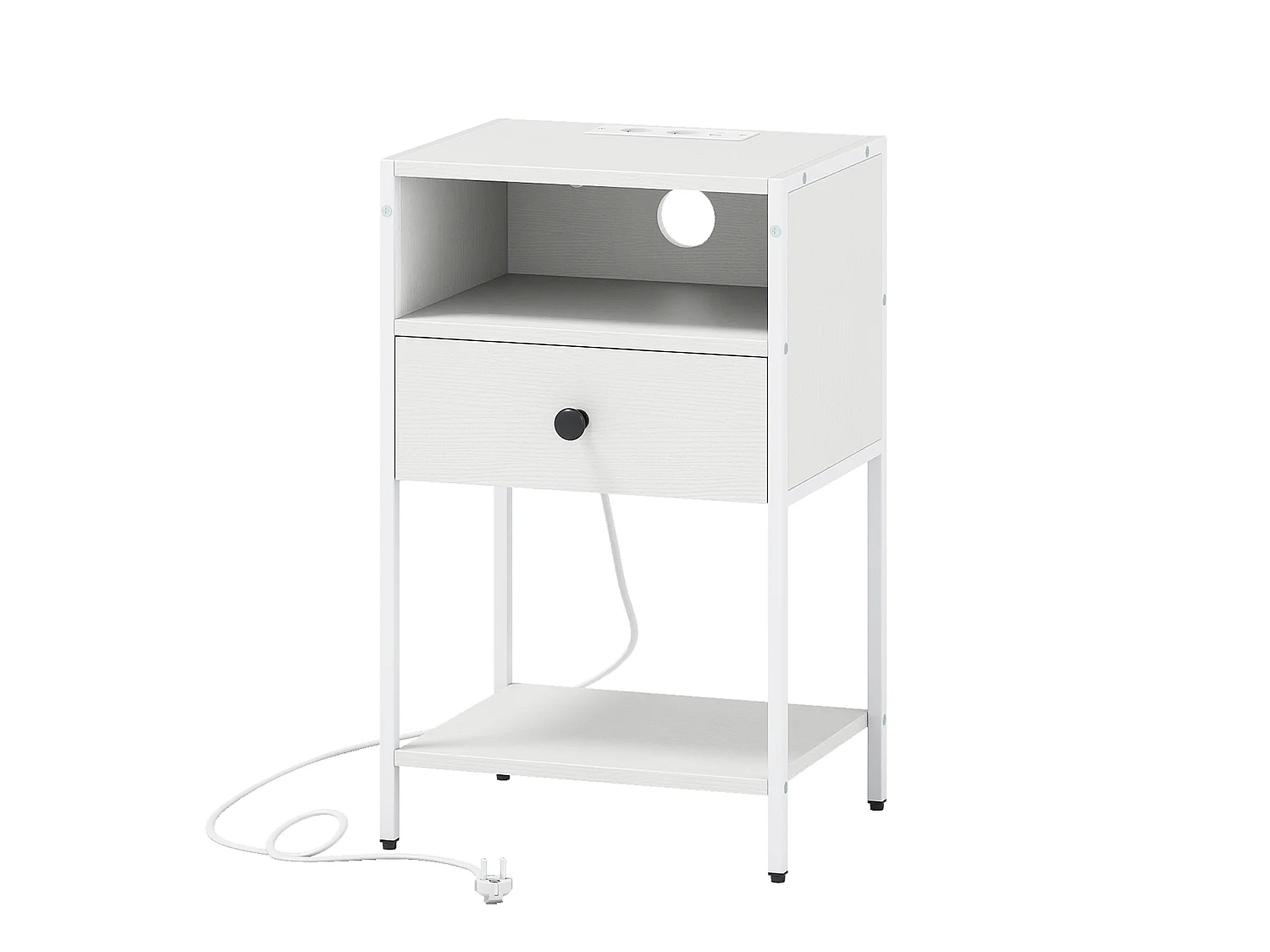 Natbord med opladningsstation Sidebord