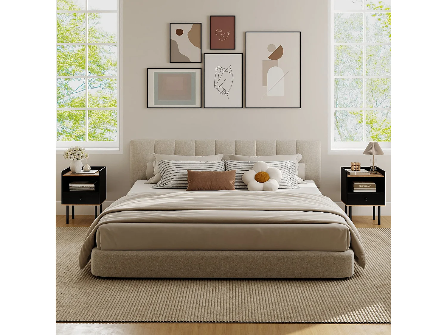 2er Set Nachttisch Nachttisch mit Schublade & offenem Ablagefach moderner Sofatisch mit Metallbeinen Schwarz