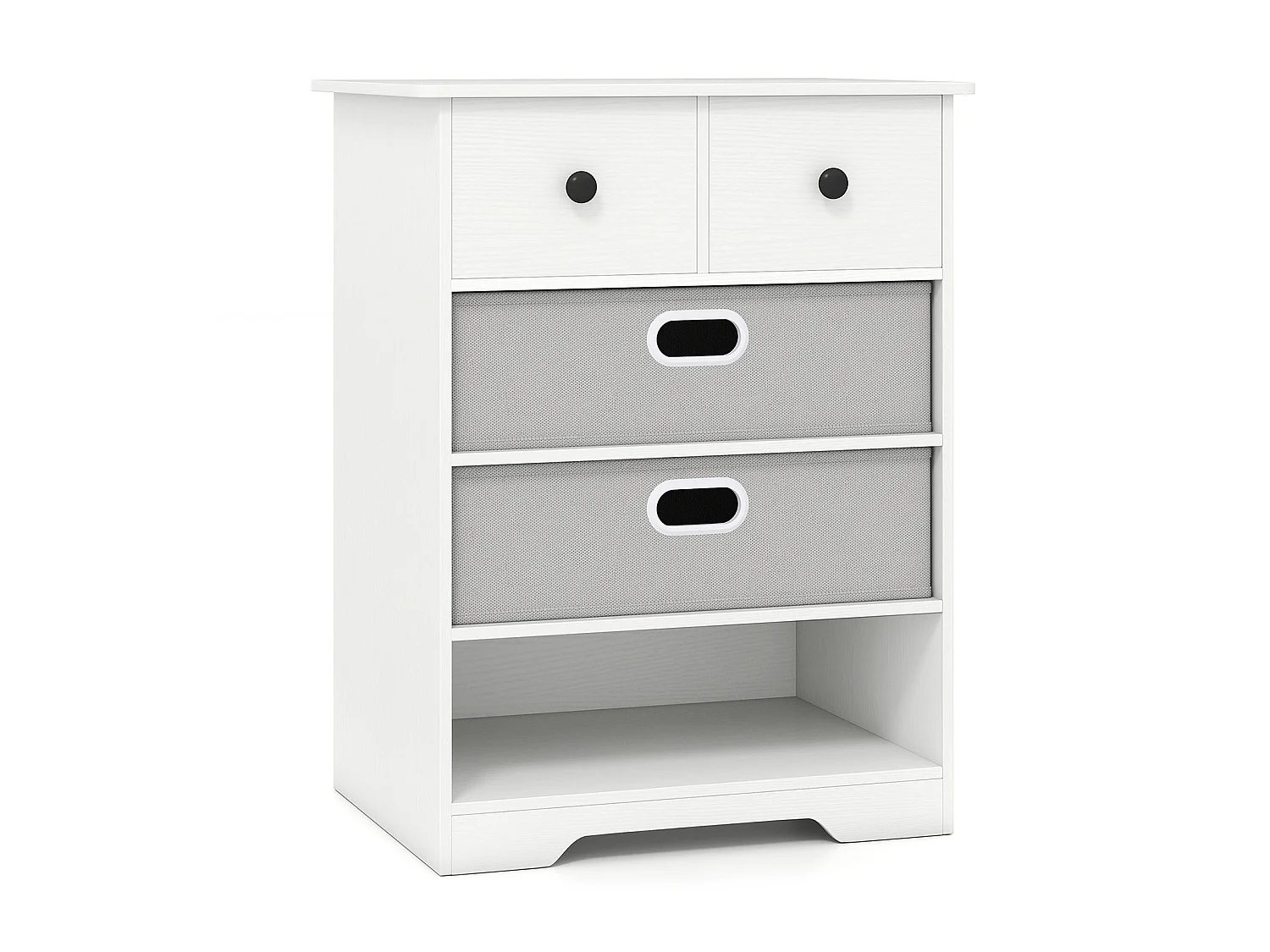 Natbord med skuffer Hvidt sidebord 58 x 42 x 75 cm