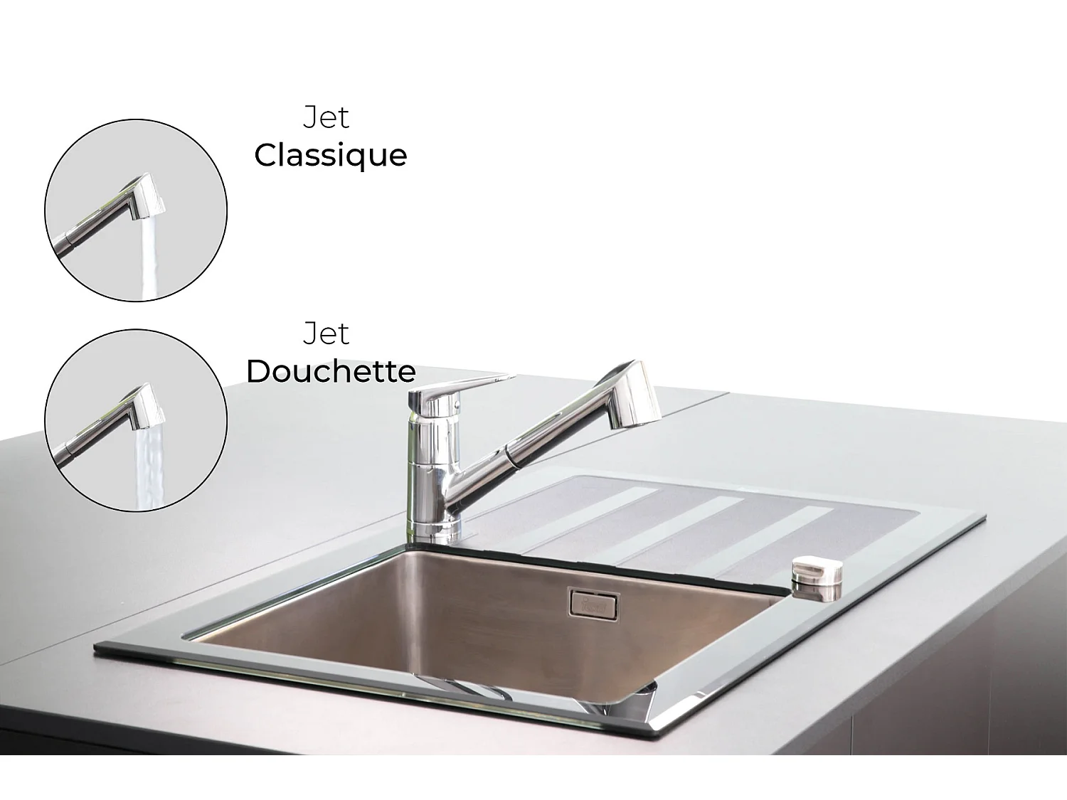 Embla miscelatore cromato per lavello con doccetta estraibile Essebagno