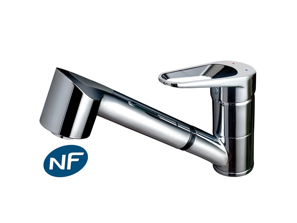 Embla miscelatore cromato per lavello con doccetta estraibile Essebagno