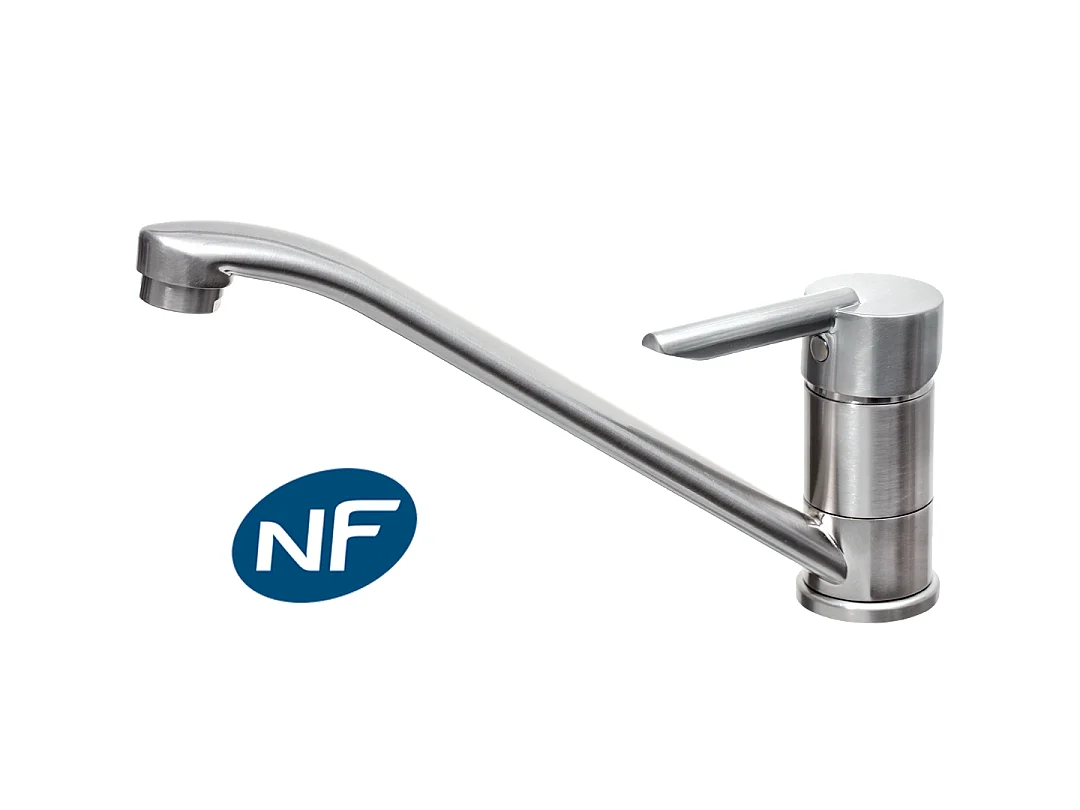 Tango Plus Spültischarmatur in Edelstahloptik Essebagno