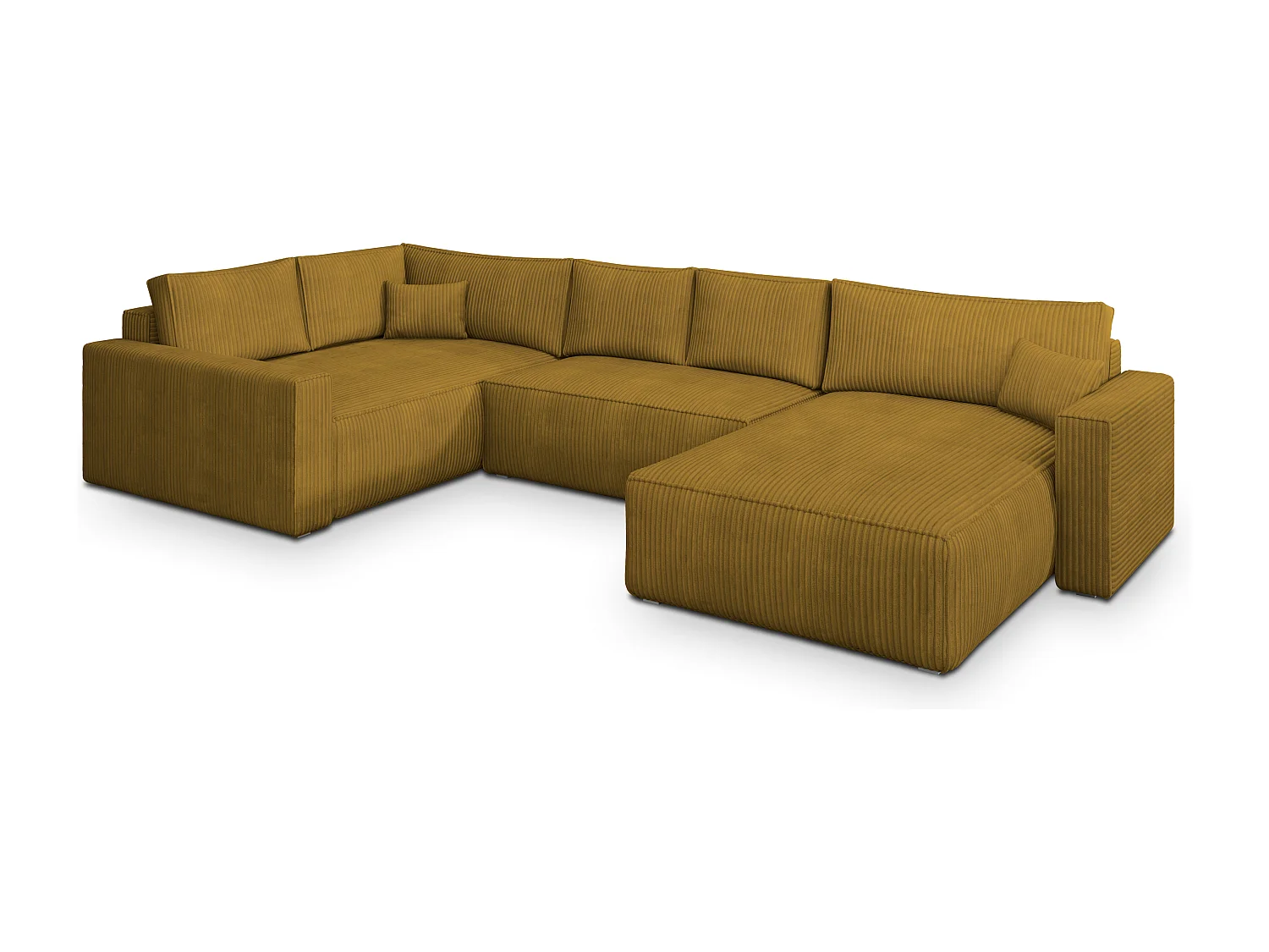 Hoekbank VELAMI van fluweel met slaapfunctie Gelb