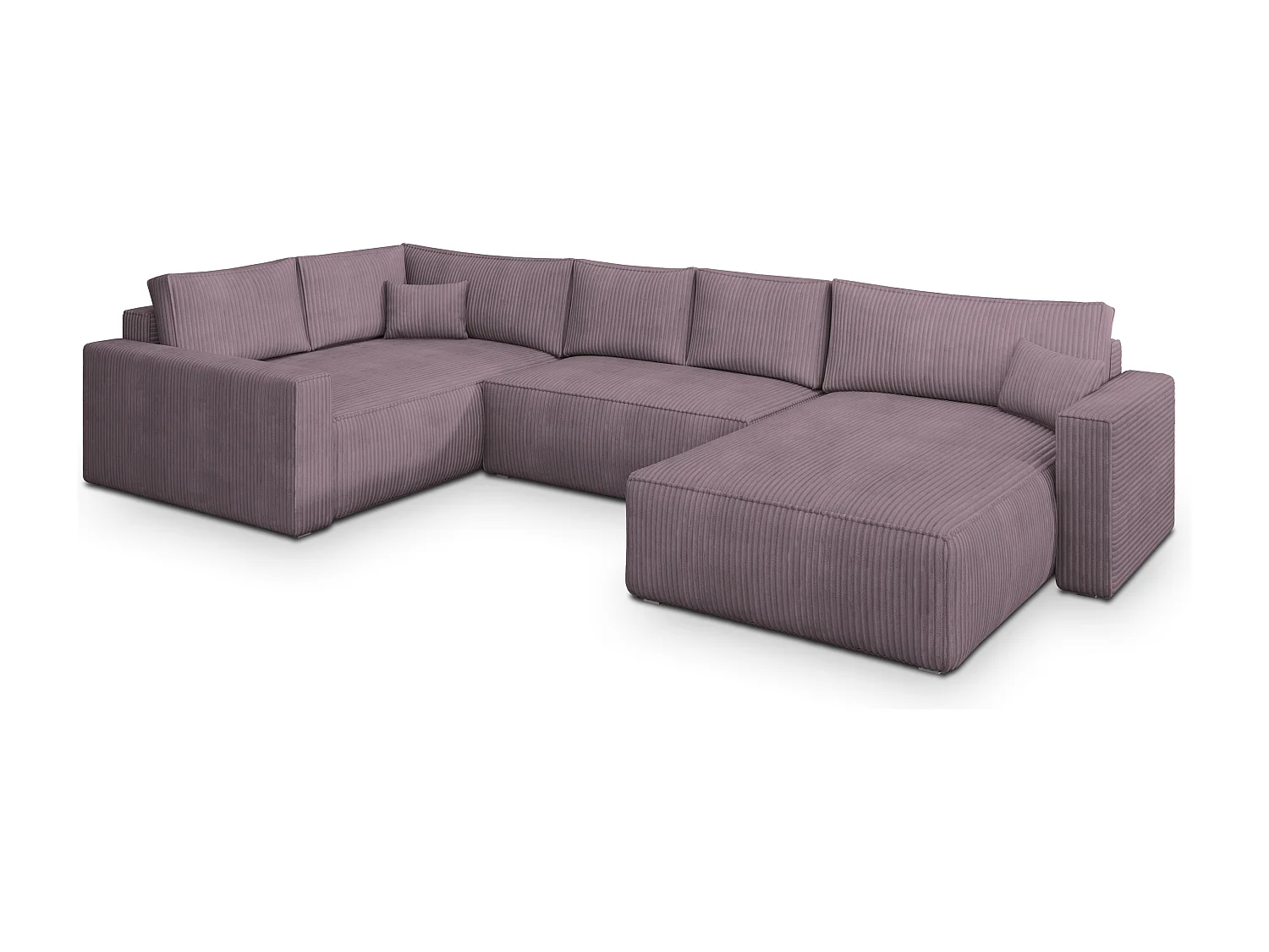 Hoekbank VELAMI van fluweel met slaapfunctie Lila