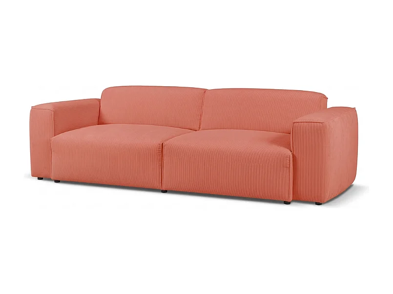 HUNZA – canapé 3 places convertible 152x202 cm, tissu Fjord 56 rose