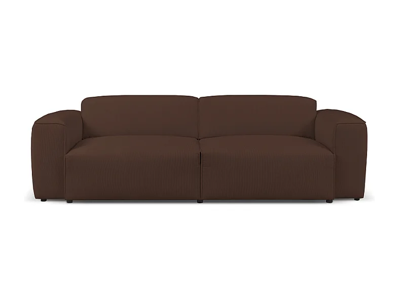HUNZA – 3-Sitzer-Sofa mit Schlaffunktion 152x202 cm, Stoff Fjord 47 Braun