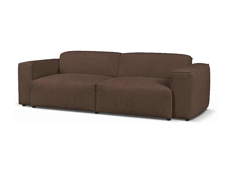 HUNZA – 3-Sitzer-Sofa mit Schlaffunktion 152x202 cm, Stoff Fjord 47 Braun