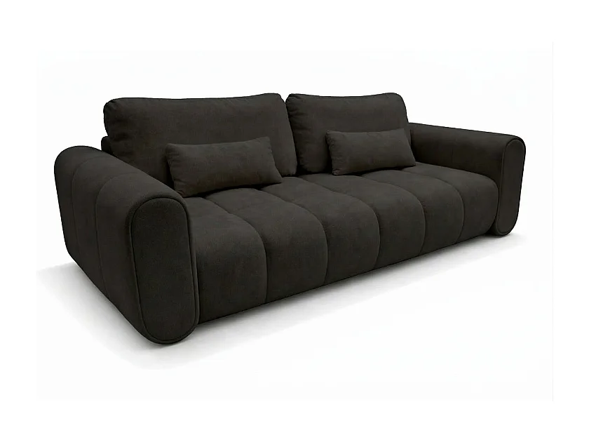 Sofa SOUTH 254 × 103 cm, ausklappbar mit Schlaffunktion, im Stoff GERRA 75 in Schwarz