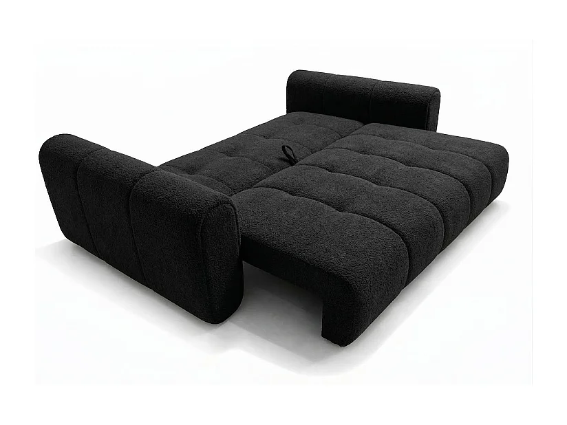 Sofa SOUTH 254 × 103 cm, ausklappbar mit Schlaffunktion, im Stoff GERRA 75 in Schwarz