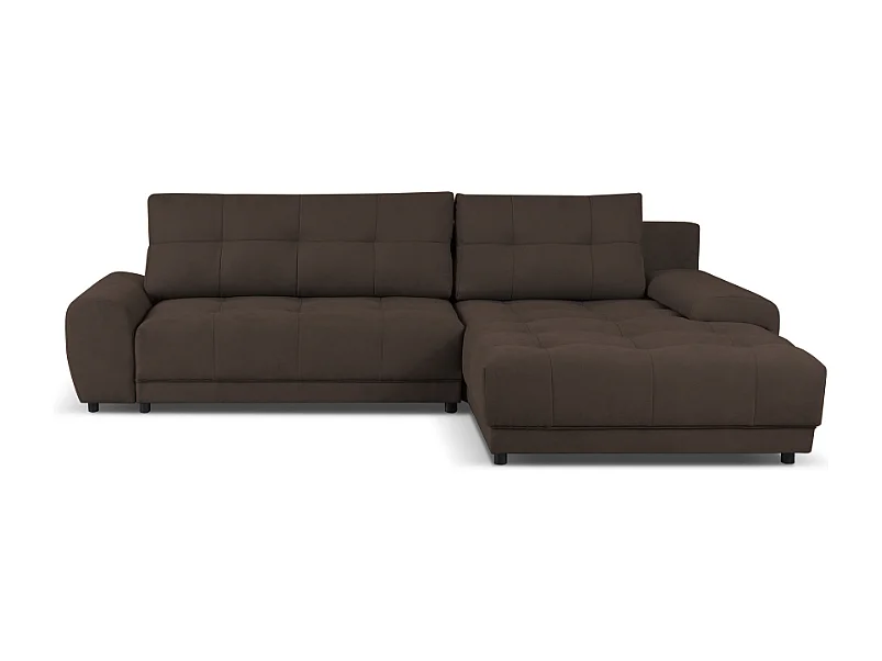 Ecksofa NAMPA 281x189 cm rechts mit Schlaffunktion, bezogen mit braunem Stoff SORO 29