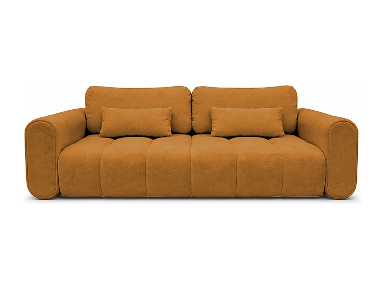 Sofa SOUTH 254 × 103 cm, ausklappbar mit Schlaffunktion, im Stoff GERRA 30 in Orange