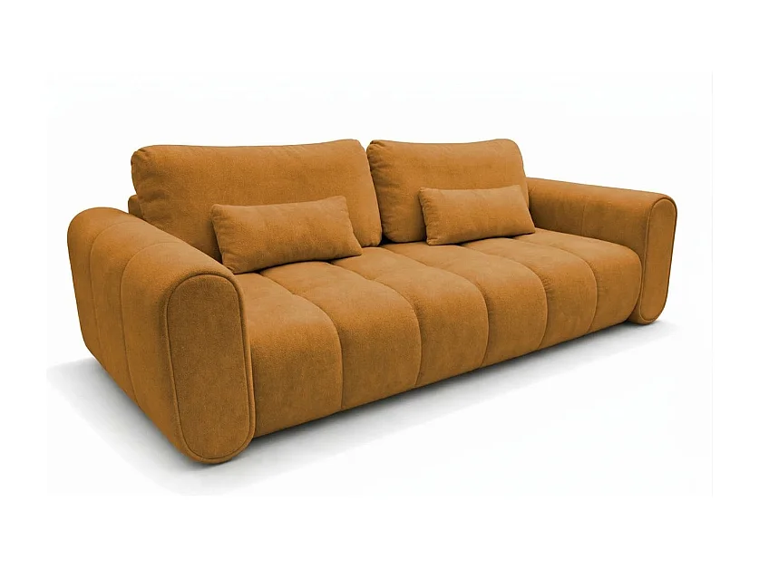 Sofa SOUTH 254 × 103 cm, ausklappbar mit Schlaffunktion, im Stoff GERRA 30 in Orange