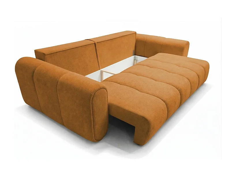 Sofa SOUTH 254 × 103 cm, ausklappbar mit Schlaffunktion, im Stoff GERRA 30 in Orange