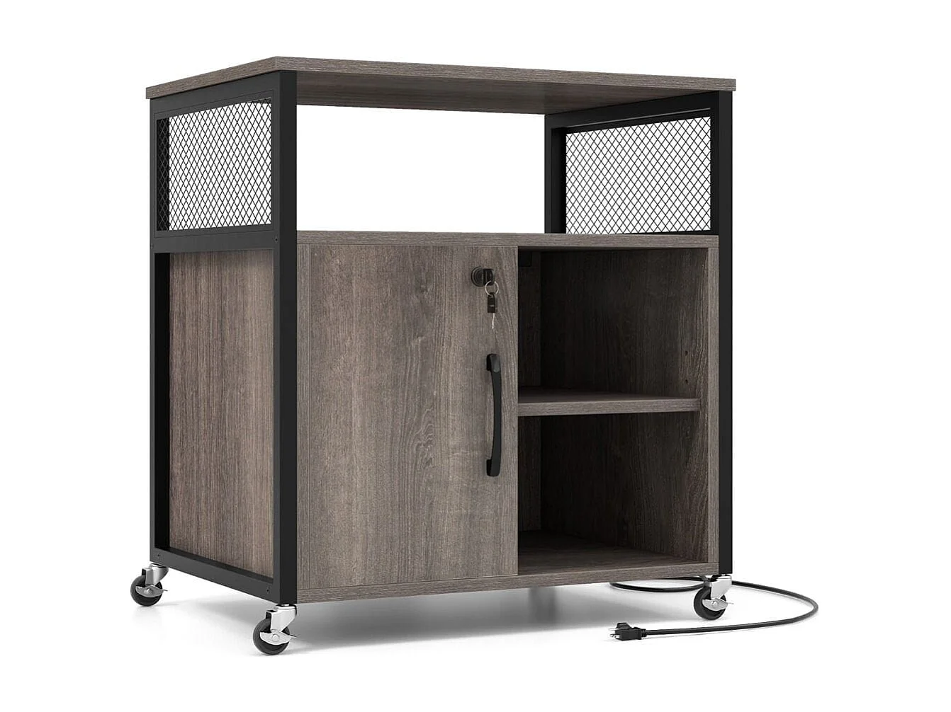 Szafka na dokumenty i drukarkę ze stacją zasilającą 60x43,5x65,5 cm