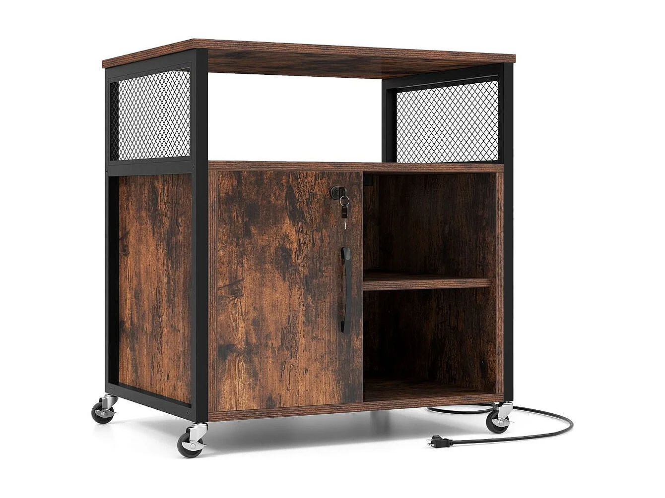 Szafka na dokumenty i drukarkę ze stacją zasilającą 60x43,5x65,5 cm