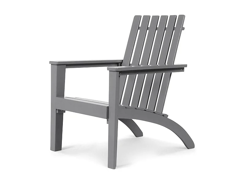 Sedia Adirondack ergonomica di legno da esterno, Poltrona di acacia per cortile piscina balcone giardino Grigio