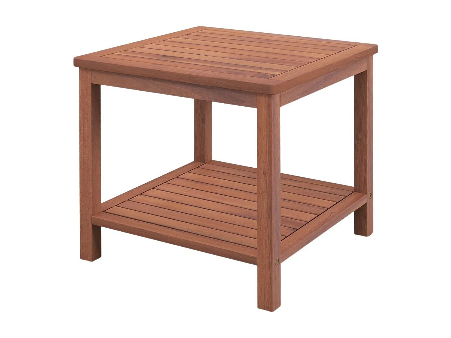 Tragbarer Rechteckiger Beistelltisch mit Lamellen-Tischplatte Holzbeistelltisch 45 x 45 x 45 cm