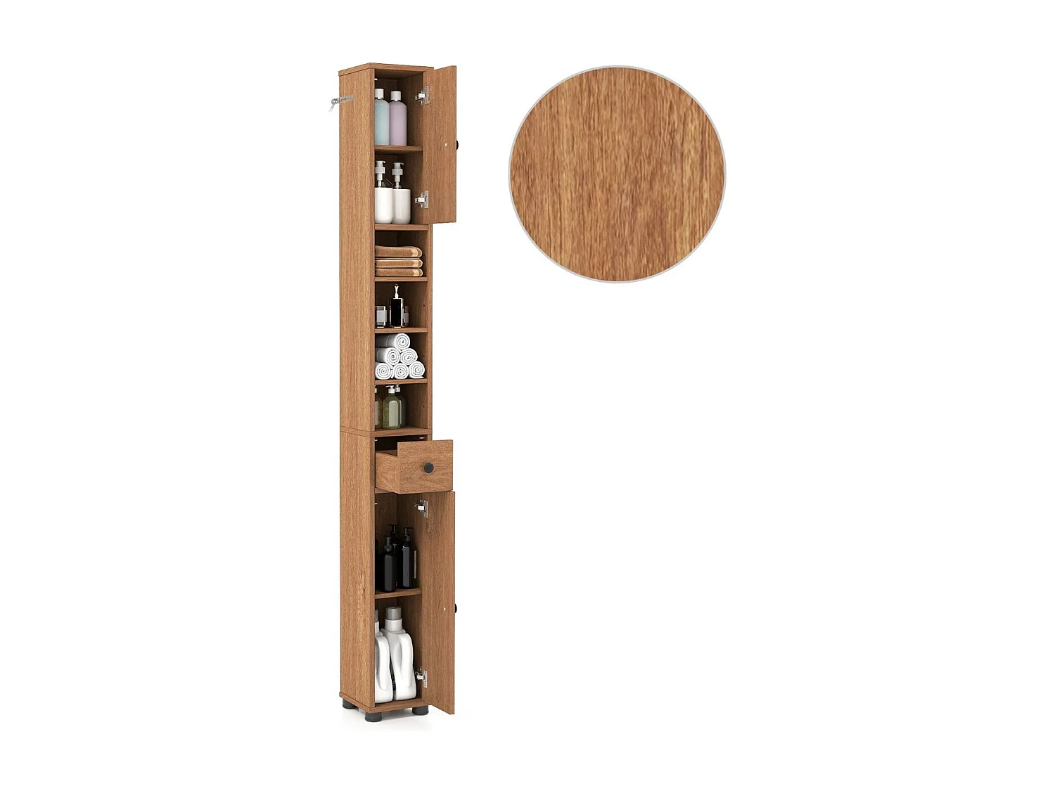 Wąska stojąca szafka łazienkowa Szafka do łazienki