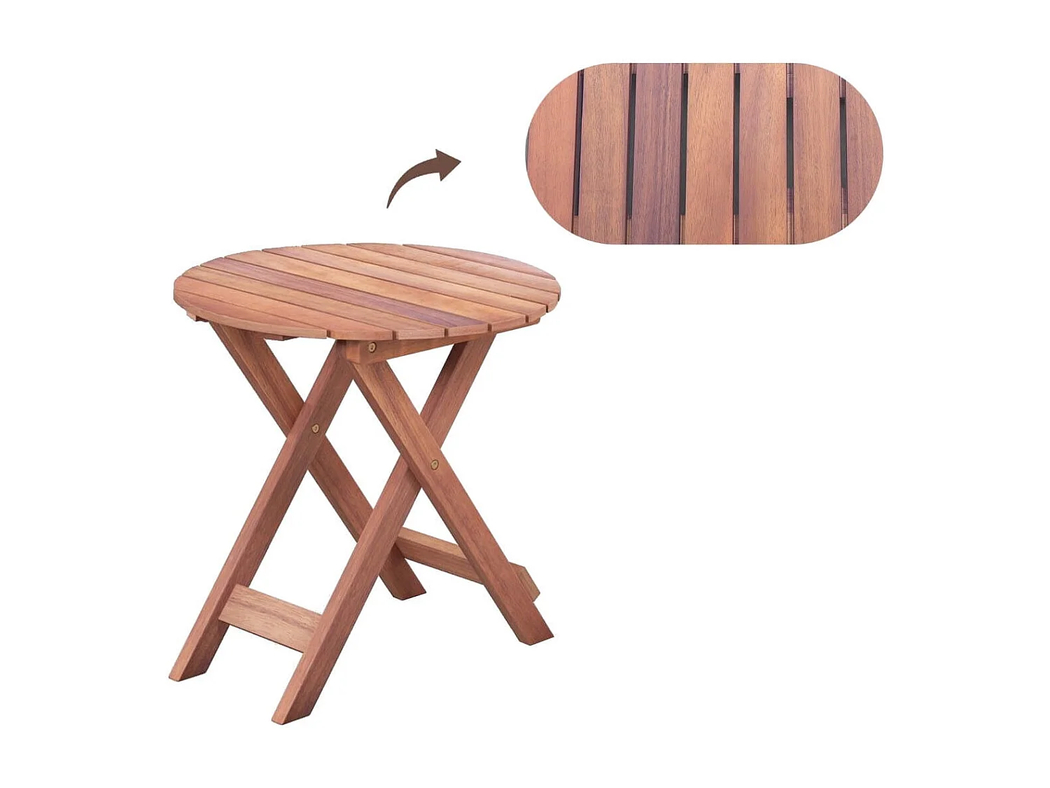 Beistelltisch Akazienholz Gartentisch klein Balkontisch Rund 46 x 46 x 45 cm