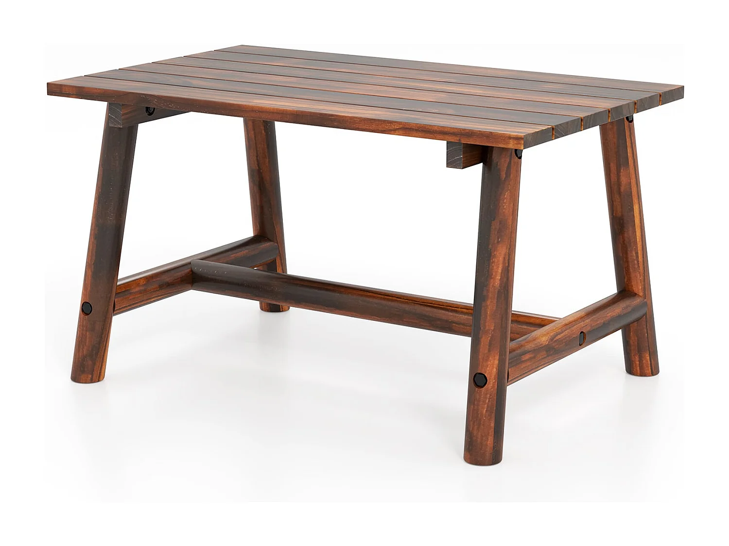 Table de jardin en bois massif table basse rectangulaire avec sommier à lattes table de terrasse table de balcon marron