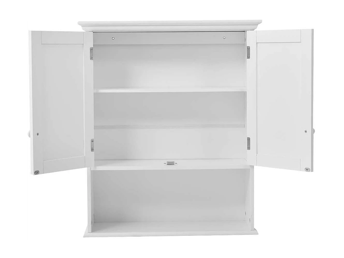 Meuble de Salle de Bain Armoire Murale avec 2 Portes Étagères Réglables Armoire à Pharmacie de Rangement 60x19x71cm Blanc