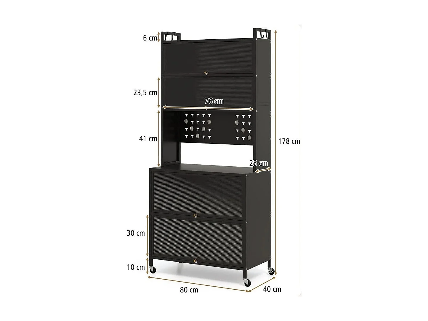 Kredens kuchenny mobilny Czarna komoda