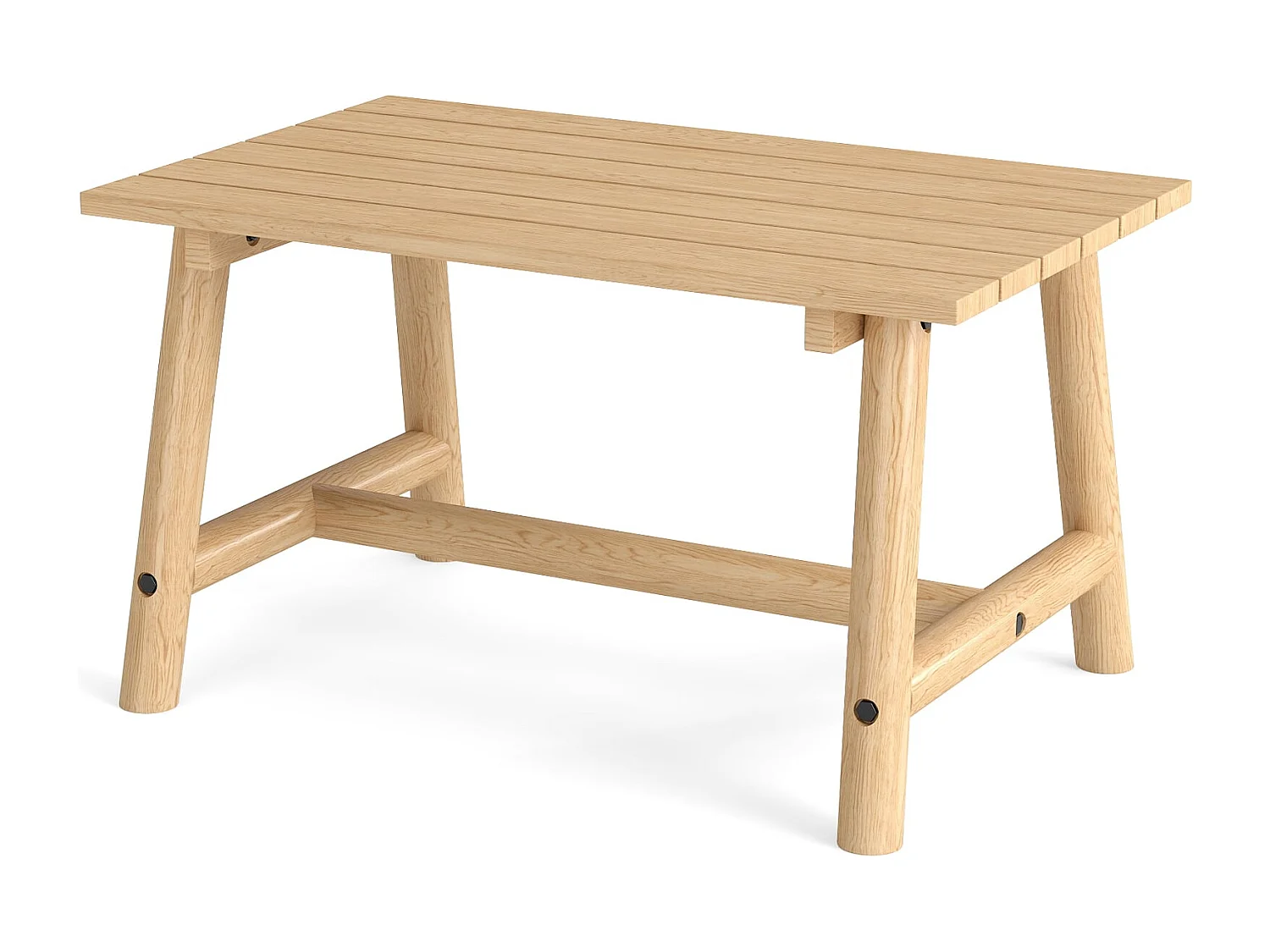 Table de jardin en bois massif table basse rectangulaire avec sommier à lattes table de terrasse table de balcon nature