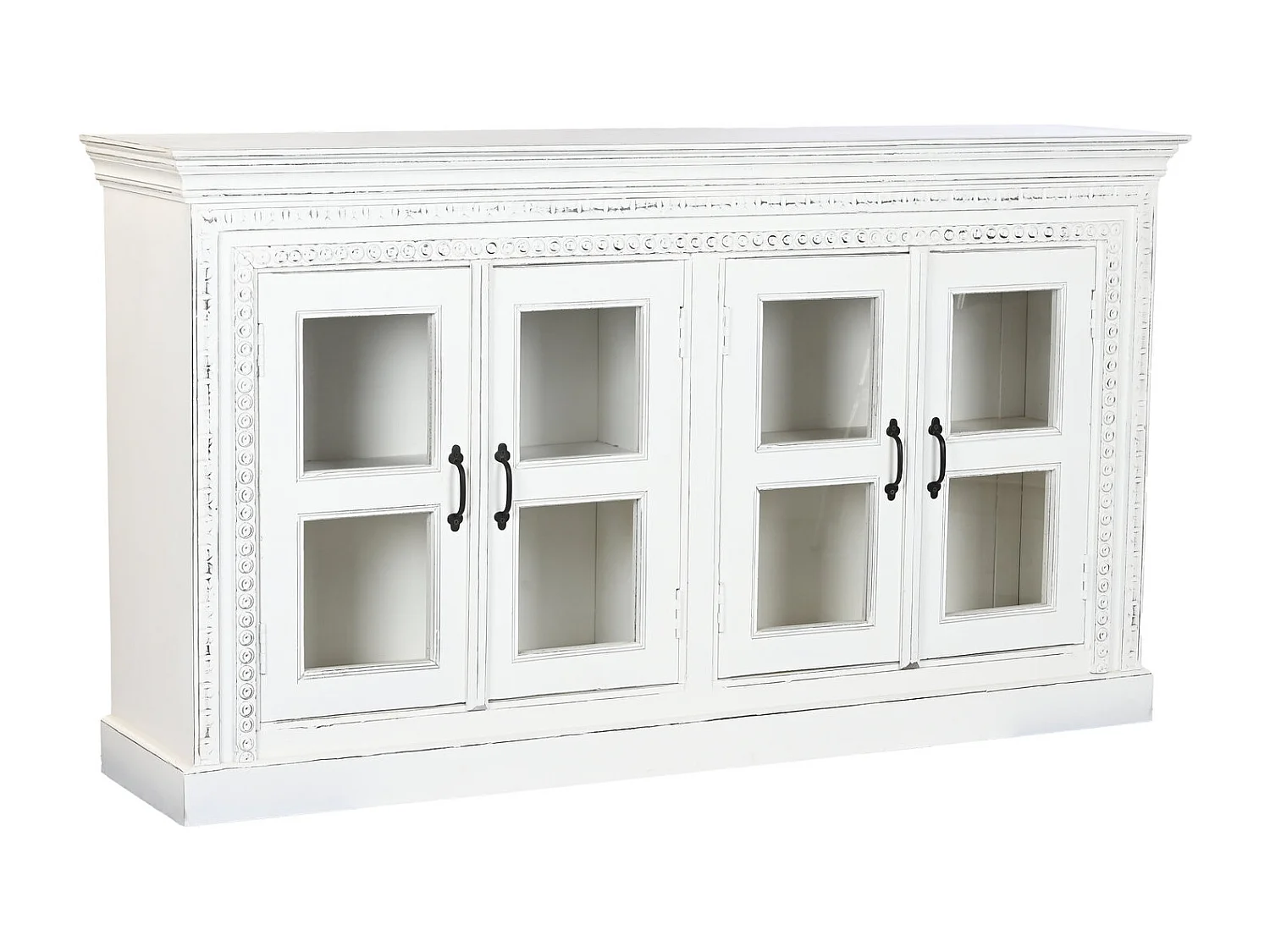 Buffet Maniglia in Vetro 180X40X100 Bianco
