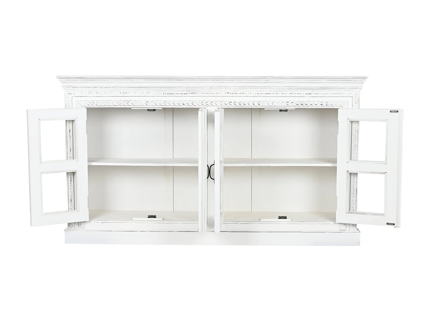 Buffet Maniglia in Vetro 180X40X100 Bianco